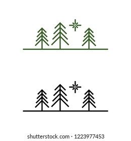 a set of pine tree icons