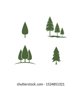 Set of Pine tree logo ilustration vector design