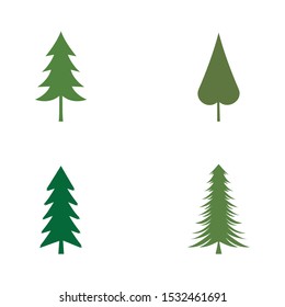 set of pine tree logo vector illustration