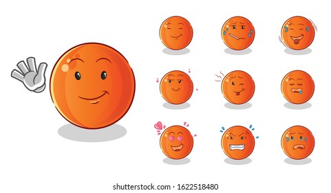 set of ping pong ball cartoon. with a variety of expressions, including sad, in love, angry, crying and others. cute chibi cartoon mascot vector