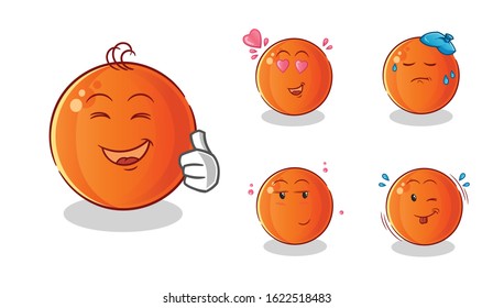 set of ping pong ball cartoon. emoji with 5 expressive styles. cute chibi cartoon mascot vector