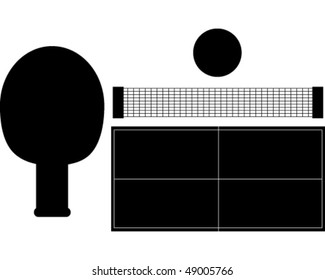 Set of Ping Pong Silhouettes