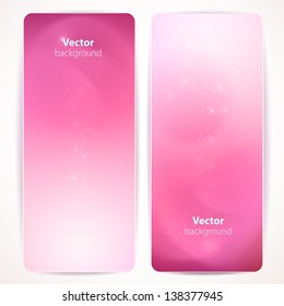 Set of pink abstract vector banners.