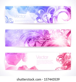 Set Pink Abstract Vector Banners Stock Vector (Royalty Free) 157443539 ...