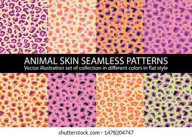 set Pink animal skin Seamless Pattern vector texture eps 10 illustration Leopard repeating background