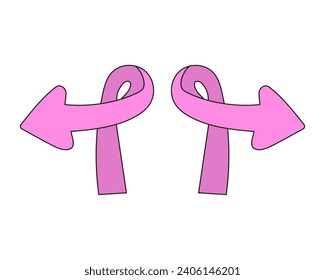 Set of pink arrows. Vector illustration.