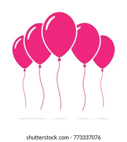 set of pink balloons