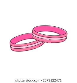 A set of pink bangles, adding a stylish touch to any outfit.