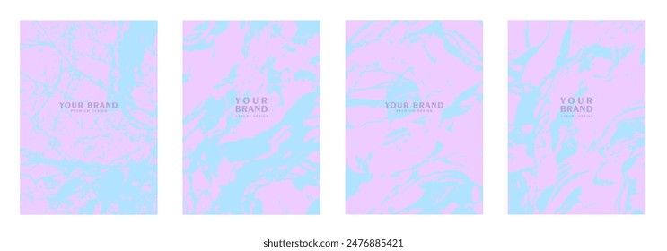 Conjunto de fondo de Arte vectorial abstracto rosa y azul. Elegante Plantilla de moda para diseño de portada, invitación, tarjeta de boda, folleto, catálogo, libro de notas, diseño de menú. 