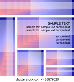 A set of pink and blue banner templates with space for your text. Vector illustration.