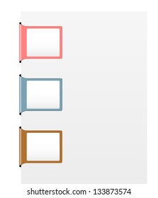 Set of pink, blue and brown stylish blank labels / blank folded label