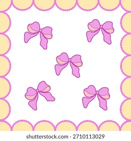 Conjunto de fitas de arco cor-de-rosa no estilo decorativo vetorial
