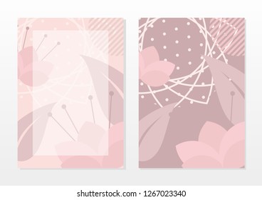 Set of pink card template with abstract design, blank pink card template 