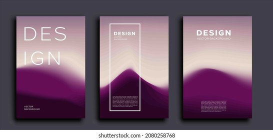 Set of pink covers design templates with gradient background for placards, banners, flyers and covers.