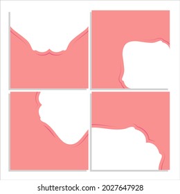 Set of pink decoration poster template. Perfect for healthy food, cake, etc.