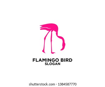 set pink flamingo with white isolated background logo icon designs vector illustration sign silhouette