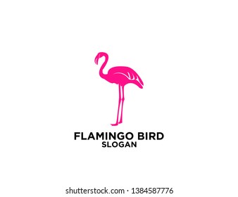 set pink flamingo with white isolated background logo icon designs vector illustration sign silhouette
