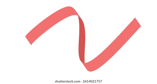 Set of pink flat ribbons isolated on white background. Ribbon banner vector illustration. Holiday lace.