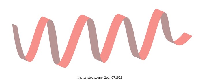 Set of pink flat ribbons isolated on white background. Ribbon banner vector illustration. Holiday lace.