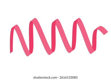 Set of pink flat ribbons isolated on white background. Ribbon banner vector illustration. Holiday lace.
