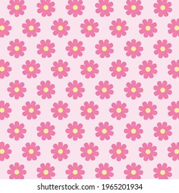 set of pink flower on light pink background