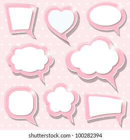 A set of Pink frames. Vector illustration. Eps10.