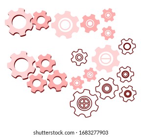 conjunto de artes rosas para ilustraciones y diseño