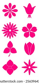 Set of pink icons