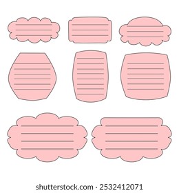 set of pink notes labels