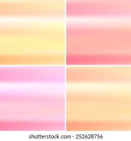 Set of pink and orange blurred backgrounds