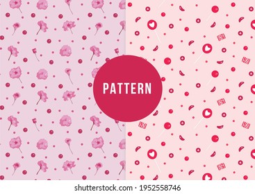 Set pink pattern for decorating fon.