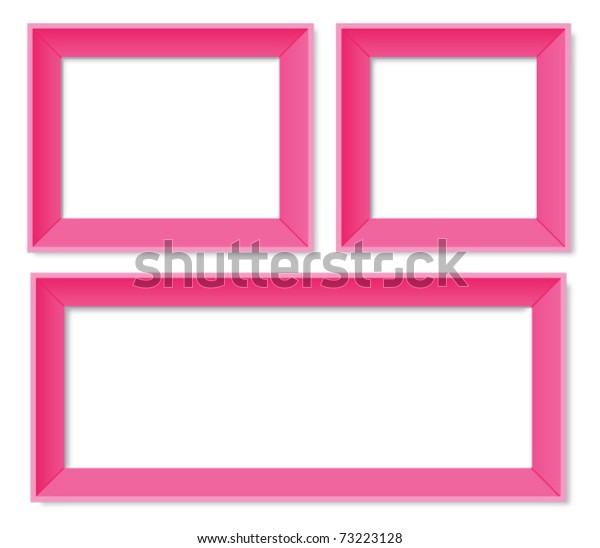 Set Pink Photo Frames Stock Vector (Royalty Free) 73223128