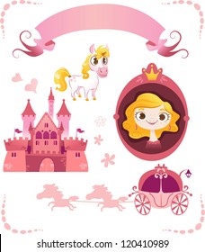 Set of pink princess tale