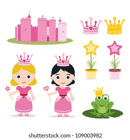 set of pink princess tale for parties