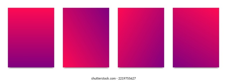 Set of pink purple gradient abstract background