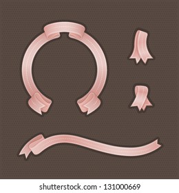 Set of pink ribbons
