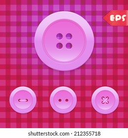 Set of pink sewing buttons