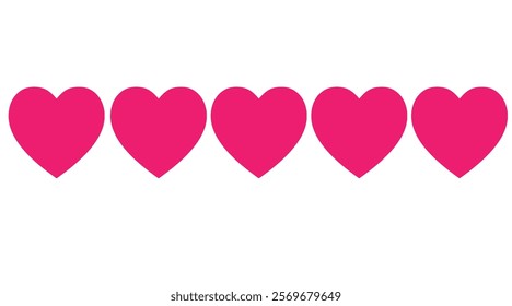 Set Pink shape heart icon, vector set heart shape, lovers on Valentines day.