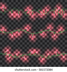 Set of pink shining garland lights