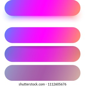 Set of pink spectrum web icon and button templates isolated on white background. Vector illustration.