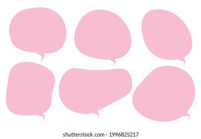 Set pink speech bubbles on white background. chat box or chat vector square message or communication icon Cloud speaking for comics and comics message dialog