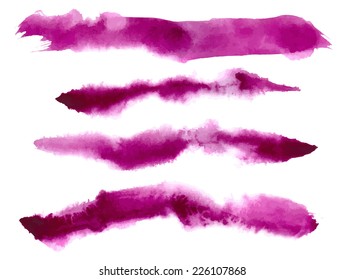 set of pink strokes, traced vector image