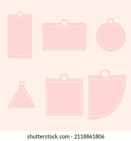 set of pink text box tags  label flat style