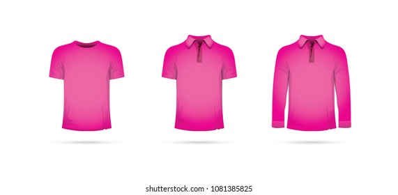 a set of pink t-shirts