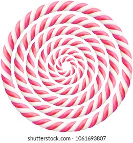 Set of pink twisted hard candy cane frame with shadow. EPS 10 vector file