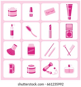 Cosmetics Icons Design Setsimple Set Cosmetics Stock Vector (Royalty ...