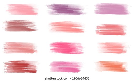 Set of pink vector watercolor backgrounds for poster, brochure or flyer, Bundle of watercolor posters, flyers or cards. Banner template.