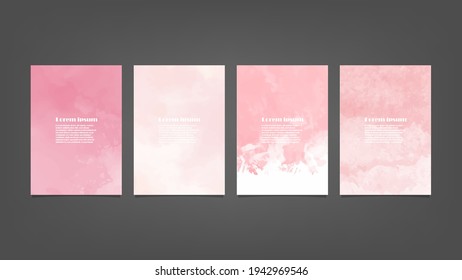 Set rosafarbener Vektorhintergründe für Poster, Broschüre oder Flyer, Paket mit Aquarellplakaten, Flyer oder Karten. Bannervorlage.