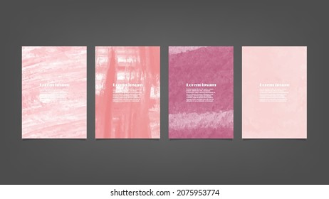 Set rosafarbener Vektorhintergründe für Poster, Broschüre oder Flyer, Paket mit Aquarellplakaten, Flyer oder Karten. Bannervorlage.