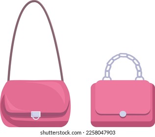 
Set of pink women's bags